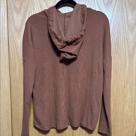 Brown Hooded Long Sleeve Top - Picture 3 of 3